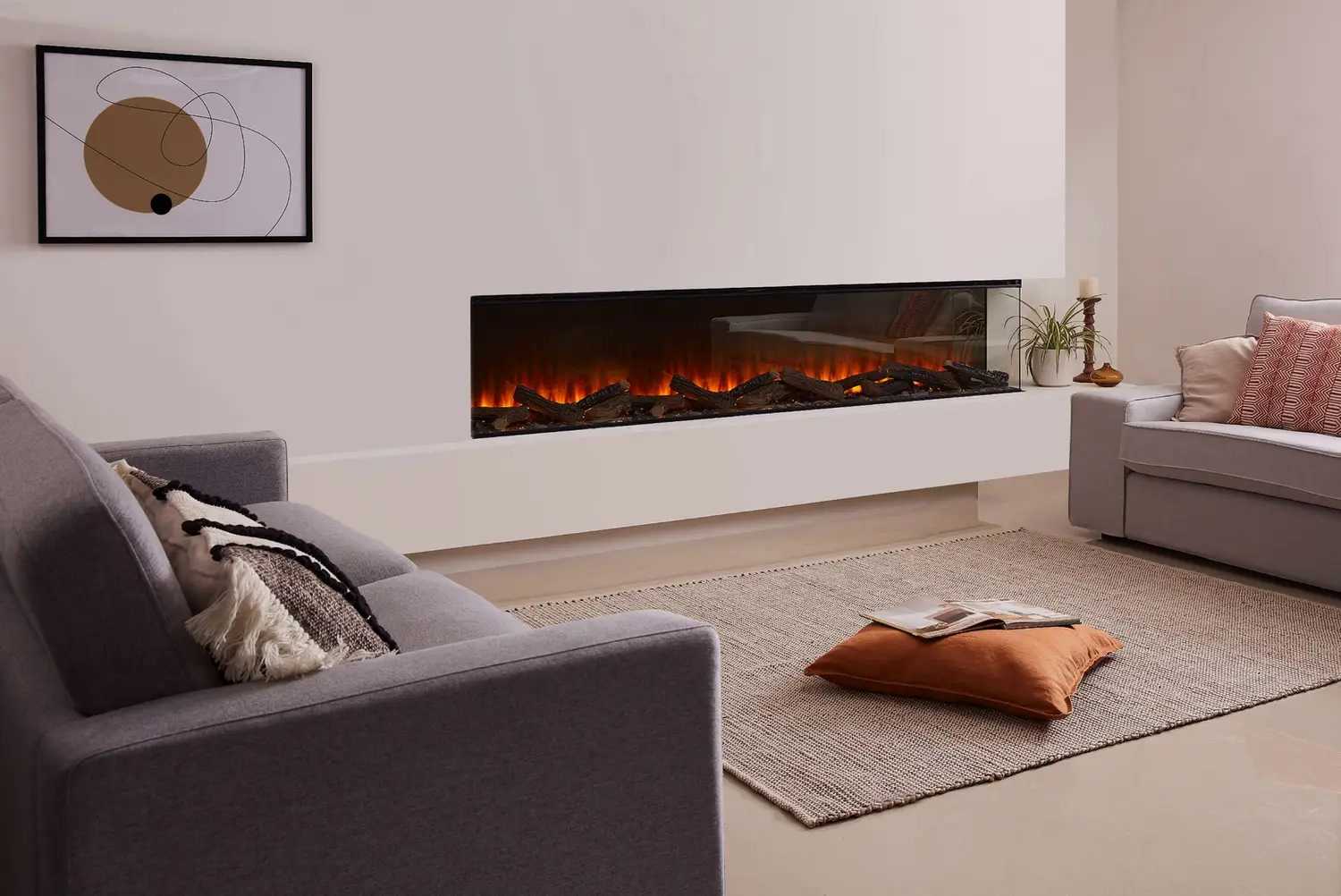 Электрокамин BRITISH FIRES New Forest1900 with Deluxe Real logs - 1900 мм