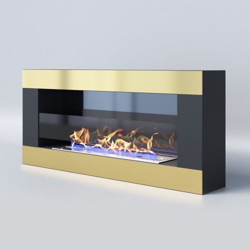 Биокамин "Русский огонь" Голд 900N настенный с защитным и декоративным стеклом