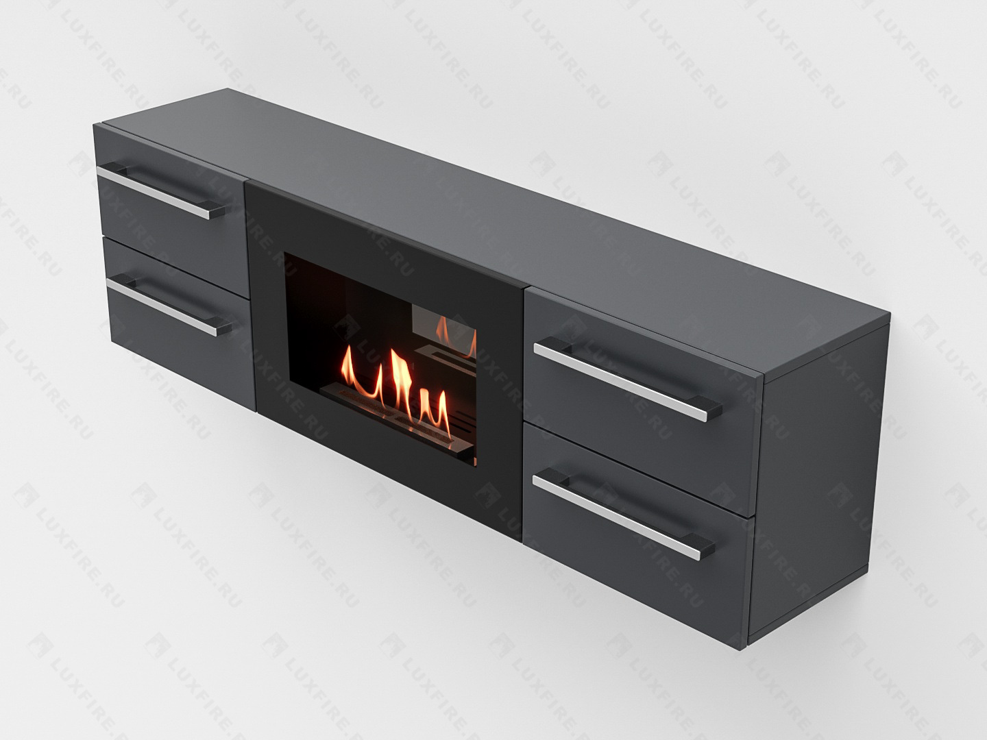 Тумба ТВ Lux Fire "Нева" настенная 1400 матовая, графит,с биокамином 600 Тумба ТВ Lux Fire "Нева" настенная 1400 матовая, графит,с биокамином 600 по цене 83 670 руб.