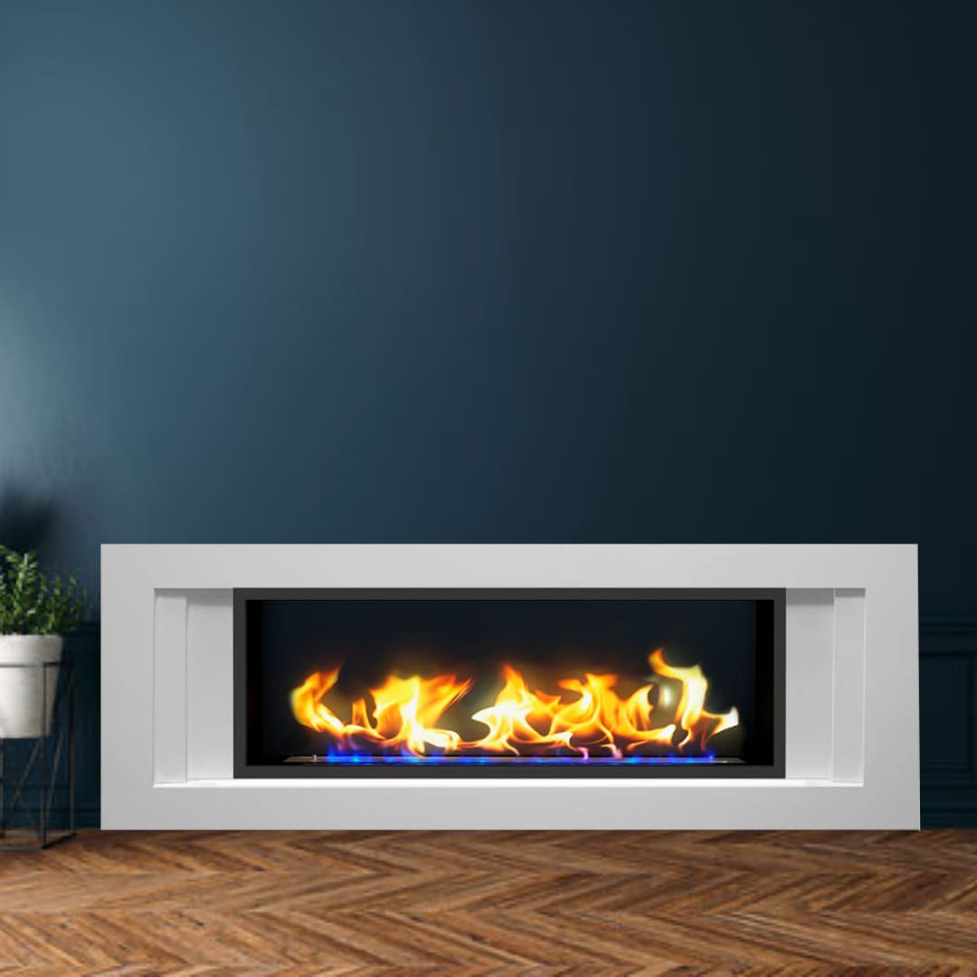 Биокамин в линейном портале "Русский огонь" Лайн с декоративным стеклом (стемалитом) по цене 101 650 руб.