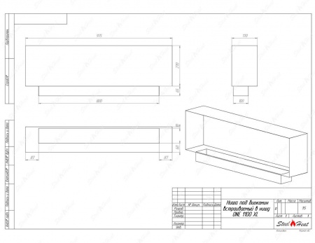Биокамин SteelHeat ONE-V 1100 XL стекло по цене 46 528 руб.