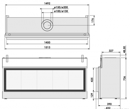 Газовый камин BellFires Horizon Bell XL